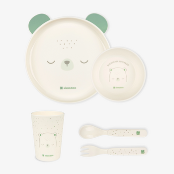 KikkaBoo PP tableware set Bear with me Mint  - საბავშვო ჭურჭლის ნაკრები
