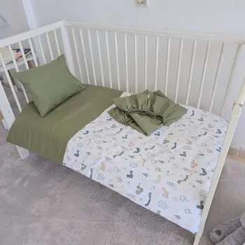 Yuar Baby 4-piece Bedding Set mint ახალშობილის საწოლის თეთრეული