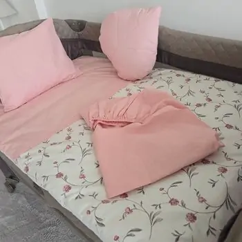 Yuar Baby Beautiful Pink Flowers 60x120 5 pcs set ახალშობილის საწოლის თეთრეული, 2 image