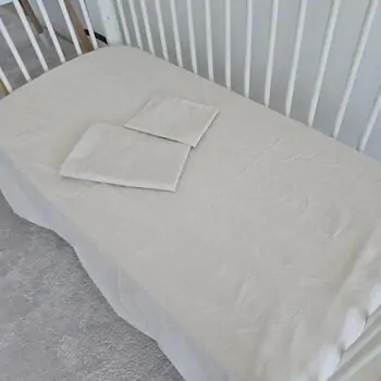 Yuar Baby 3 piece bedding covering set beige ახალშობილის საწოლის თეთრეული