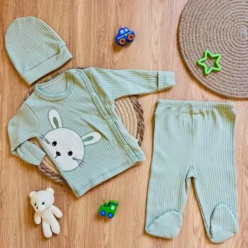 Cute Rabbit 3 In 1 Set - ჩვილის სამოსის ნაკრები