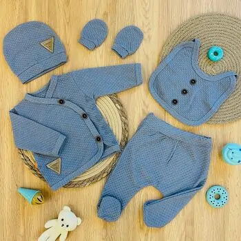 Classic 5 In 1 Set Blue - ჩვილის სამოსის ნაკრები