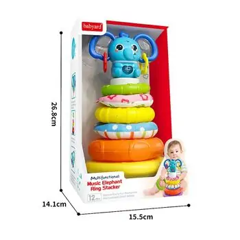 Baby Yard Multifunctional Music Elephant Ring Stacker - განსავითარებელი სათამაშო, 2 image