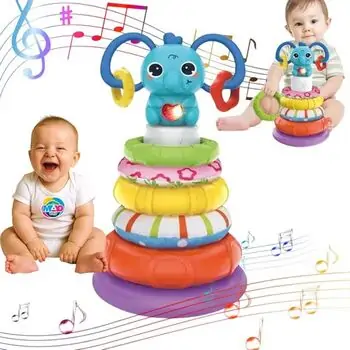 Baby Yard Multifunctional Music Elephant Ring Stacker - განსავითარებელი სათამაშო, 3 image