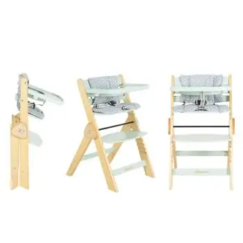 Cangaroo Wooden high chair Caramel mint საკვები სკამ-მაგიდა, 3 image