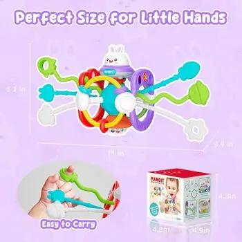 Baby Yard Rabbit Sensory Toy - განსავითარებელი სათამაშო კურდღელი, 6 image