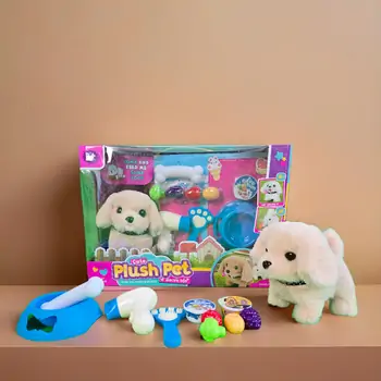 Plush Pet Cute Puppy With Accessory - სათამაშო ლეკვი აქსესუარებით