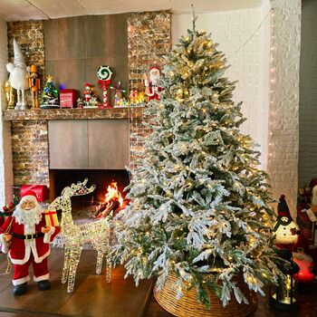 Christmas Tree With Lights 225 CM Snow-Covered - საახალწლო ნაძვის ხე დათოვლილი ტოტებით და განათებით, 2 image