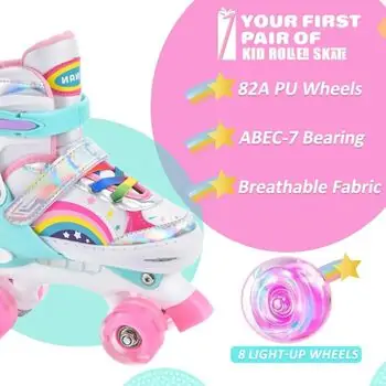 Rainbow Roller Skates With Light M/35-38/ - როლიკები, 2 image