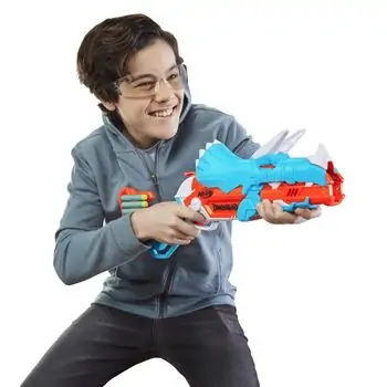 Nerf DinoSquad Tricera-blast Blaster HAS-F0803 ბლასტერი რბილი ტყვიებით, 5 image