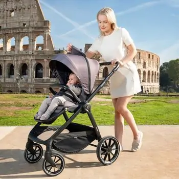 KikkaBoo Modena 4in1 With Carrycot Dark Grey საბავშვო ეტლის კომპლექტი, 2 image