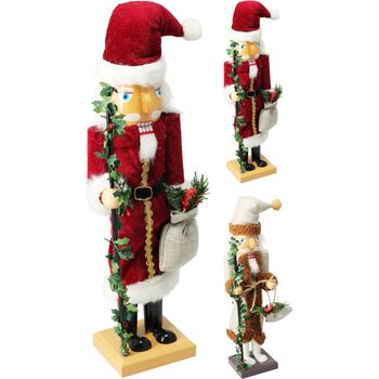 Nutcracker in a Santa Claus costume Red - საახალწლო დეკორაცია მაკნატუნა, 2 image