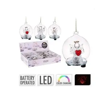 Angel In Glass Ball With Light Hanging Decoration - ნაძვის ხის სათამაშო განათებით, 4 image