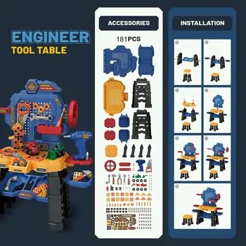 Realistic Construction Tool Set And Accessories - საბავშვო ხელსაწყოების ნაკრები, 3 image