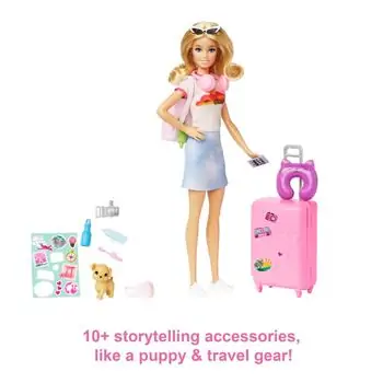 Barbie Malibu' Doll Travel Set With Puppy ბარბის თოჯინა აქსესუარებით, 3 image