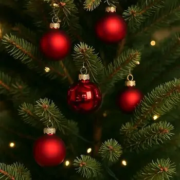 Glass Red 6CM Christmas Ball Hanging Decoration - ნაძვის ხის სათამაშო, 3 image