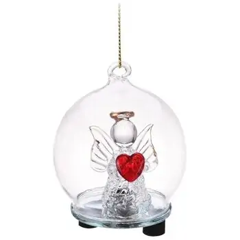 Angel In Glass Ball With Light Hanging Decoration - ნაძვის ხის სათამაშო განათებით, 2 image