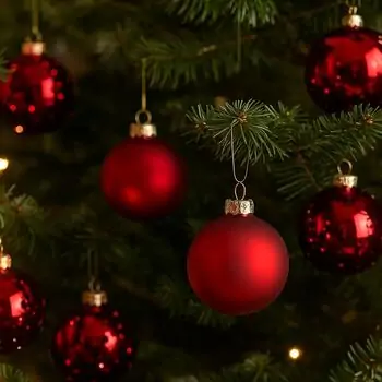 Glass Red 6CM Christmas Ball Hanging Decoration - ნაძვის ხის სათამაშო, 2 image