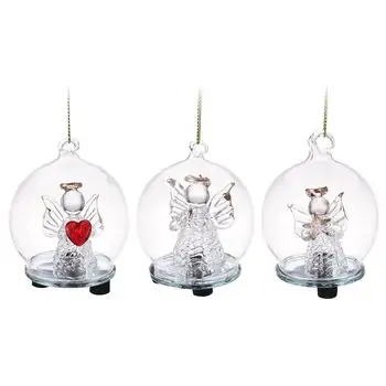 Angel In Glass Ball With Light Hanging Decoration - ნაძვის ხის სათამაშო განათებით, 3 image