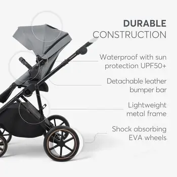 Kikkaboo Stroller 3in1 Thea Grey საბავშვო ტრანსფორმერი ეტლი, 5 image