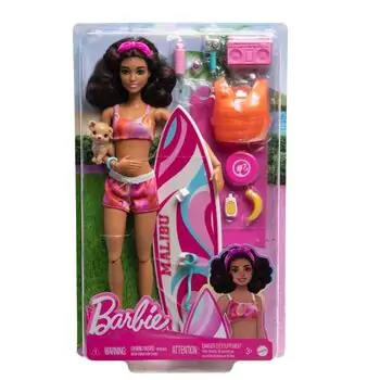 Barbie Doll With Surfboard And Puppy ბარბის თოჯინა აქსესუარებით, 4 image