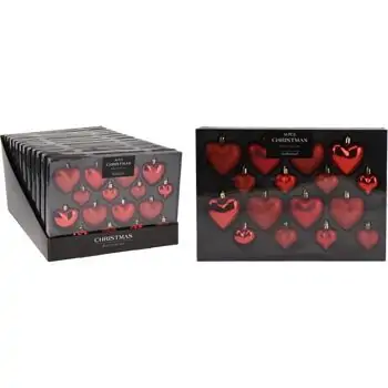 Red Heart Christmas Hanging Decoration - ნაძვის ხის სათამაშო