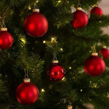 Glass Red 6CM Christmas Ball Hanging Decoration - ნაძვის ხის სათამაშო, 4 image