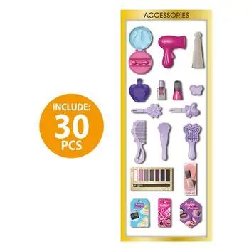 Princess Dressing Table Purple Set With Chair - საბავშვო ტრილიაჟით სკამით, 4 image