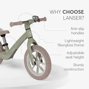 KikkaBoo Balance bike Lanser Army Green საბავშვო ველოსიპედი (ბალანს ბაიკი), 7 image