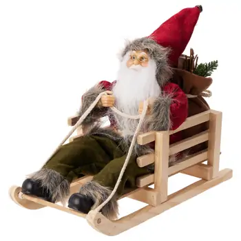 Santa On A Sleigh Christmas Decoration - საახალწლო დეკორაცია სანტას მარხილი, 2 image