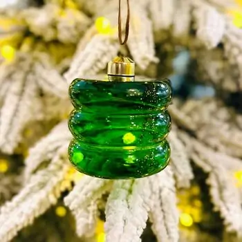 Green Glass Hanging Decoration - ნაძვის ხის სათამაშო