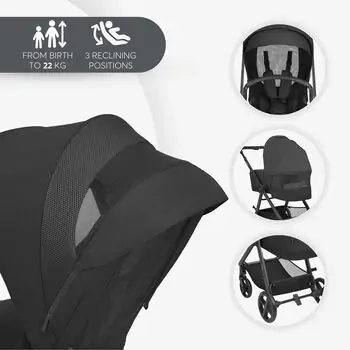 KikkaBoo Mia  4in1 Black - საბავშვო ეტლის კომპლექტი, 2 image