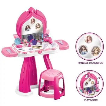 Princess Dressing Table Pink Set With Chair - საბავშვო ტრილიაჟით სკამით, 2 image