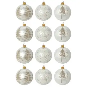White Snowy Christmas Ball Hanging Decoration - ნაძვის ხის სათამაშო, 2 image