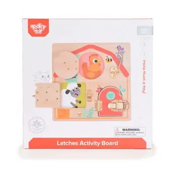 Tooky Toy Latches Activity Board TH985 - ხის განსავითარებელი სათამაშო, 4 image