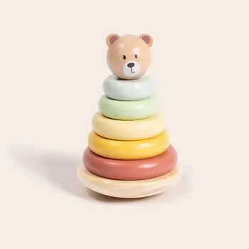 Tooky Toy Bear Tower - ხის განსავითარებელი სათამაშო კოშკი, 4 image
