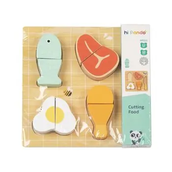 Tooky Toy Cutting Food 10 PCS - ხის განსავითარებელი სათამაშო დასაჭრელი საჭმელი, 2 image