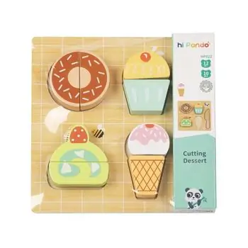 Tooky Toy Cutting Dessert 10 PCS - ხის განსავითარებელი სათამაშო დასაჭრელი დესერტი, 2 image