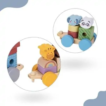 Tooky Toy My Forest Friends Stacking Animals Train - ხის განსავითარებელი სათამაშო მატარებელი, 3 image