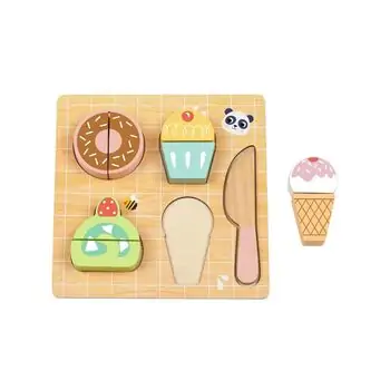Tooky Toy Cutting Dessert 10 PCS - ხის განსავითარებელი სათამაშო დასაჭრელი დესერტი