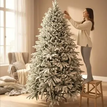 Snowberry Christmas Tree PE 210 CM Snow-Covered დათოვლილი ნაძვის ხე 100 % სილიკონი, 8 image