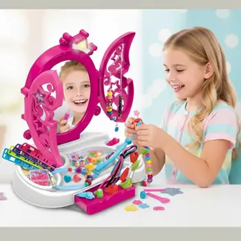 Beauty Play Table Pink Set - საბავშვო დასადგამი ტრილიაჟი