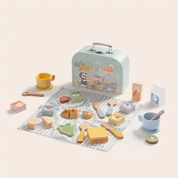 Tooky Toy Picnic Basket Set - ხის განსავითარებელი სათამაშო, 4 image