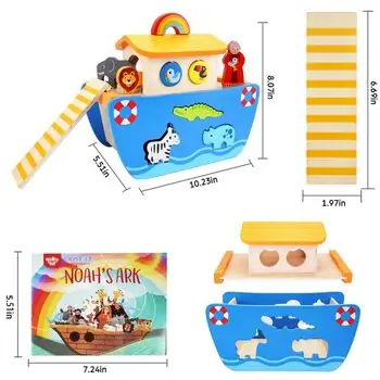 Tooky Toy Puzzle Noah's Ark - ხის განსავითარებელი სათამაშო ნოეს კიდობანი, 3 image