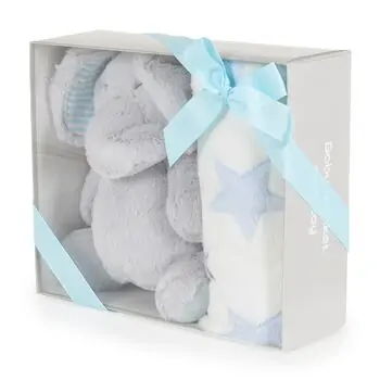 Cangaroo Baby blanket 90/75 cm with toy Elephant blue - ახალშობილის პლედი, 4 image