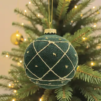 Velvet Ball Green Hanging Decoration - ნაძვის ხის სათამაშო