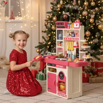 Funny Kitchen With Spray Pink - სათამაშო სამზარეულო, 2 image