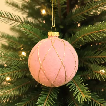Flocking Christmas Ball Hanging Decoration - ნაძვის ხის სათამაშო