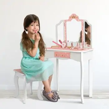 Queen Wooden Dresser Set With Accsesoriess  - ხის საბავშვო ტრილიაჟი აქსესუარებით