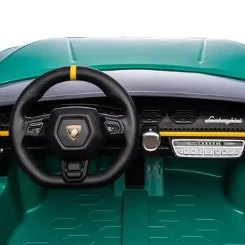 Lamborghini Car Painting Green - ელექტრო მანქანა კაუჩუკის საბურავებით და ტყავის სავარძლით, 8 image